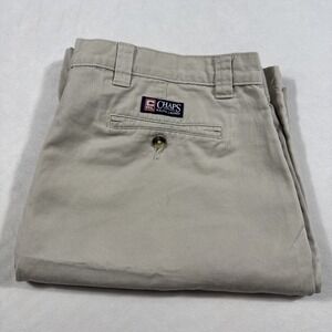 Vtg 90s Chaps Ralph Lauren Shorts Men's Size 40 Beige Cotton Flat Chino Preppy